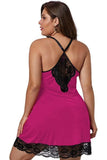 Sexy Plus Size Straps V Neck With Lace Mini Dress