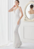 Shining Sequins V Neck Strapless Slim Formal Cocktail Party