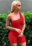 Sexy one shoulder Sleeveless Solid