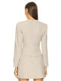 High-End Women's Suit Sexy Hollow With Long-Sleeved Top Irregular Tie Short Skirt