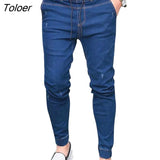 Size S-4XL Men Joggering Skinny Pants Elastic Waist Pencil Jeans Denim Trousers jeans men Big Size European Long