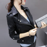 And Autumn 2025 New PU Leather Women's Small Coat Short Locomotive Black Casual Lady Repair Height Waist Leather