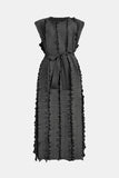 Pearl Accordion Pleated Tie Waist