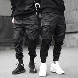Men's Autumn And Winter Loose Tide Brand Ruffian Handsome Ins Hip-Hop Hip-Hop Wide-Legged Pants With Many Pockets-Outfit