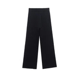 Asymmetrical V-Necked Collar Sweater High-Waisted Trousers Casual Knitting Set 2025 Spring