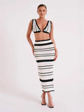 Two Sets Of Women's Knitted Slings Wrapped Breasts Skirt Dress Fashion
