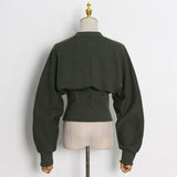 Green Sweatshirts For Women Slim Plain O Neck Long Sleeve Casual Pullovers Female 2021 Autumn Clothing Fashion