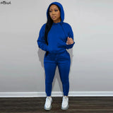 Streetwear 2 Two Piece Sets Womens Winter Outifits 2021 Sweatsuits For Women Long Sleeve Top Pants Skinny Matching