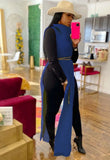 Turtleneck Side Slit Long Sweater Top 703-1-Outfit