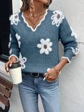 And Winter New Lace V-Neck Marinde Jersey Casual
