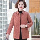 Women's Cotton Jacket New Solid Color Plus Size 5XL Thin Cotton Padded Shirt Jacket Middle-aged Elderly Mothers