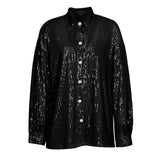 Sparkly Two-piece Set Party Outfits For Womens Sequin Top Blouse Shirt And Pants Suit Female Luxury Evening Tracksuit