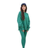 Autumn And Winter Women's Leisure Loose Long-Sleeved Collar Open Fork Tight Trouser Trouser