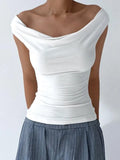 vintage backless tank top with waterfall