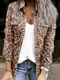 Printed Long Sleeve Women's Jacket Fashion Button Up Causal Coat Tops Elegant Ladies Jackets Women