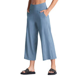 Wide-Leg Pants Nine Cents Solid Color Pocket Loose Comfort Sports Leisure Wear Fitness Yoga Pants-Outfit