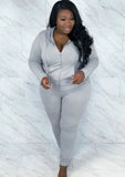 Plus Size Casual Backside Letter Print Hoodies And Pant 2 Piece