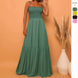 Solid Color High Waist Thin Temperament Retro Swing Skirt Dress Dress Dress Light