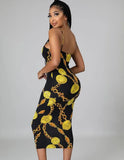 Chains Print Strap Midi Party