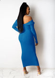 Knitting V-Neck Long Bodycon