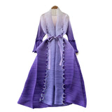 Strap Long Three-Home Folded Coat Female Fashionable Gradient Wood Ear Pressure