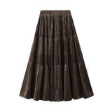 Hundred Folded Skirt Women Autumn And Winter Loose High Waist Thin Shaded A Word Umbrella Skirt Long Swing