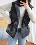 Vest Women Short Sleeveless Vest Jacket Lightweight BodyWarmer Waistcoat Female White Gilets Windbreaker Vest Parkas
