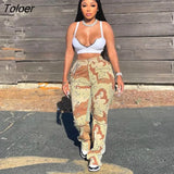 Hight Waist Camo Print Cargo Pants Women Flare Pants Slim Casual Patchwork Street Trousers 2022 Spring Summer