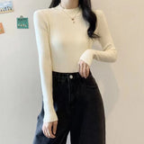 Turtleneck Sweater Winter Pullover Knitted Basic Top Elastic Fall Slim Ladies Jumper Casual Long Sleeve Female Sweater-Outfit