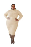 Plus Size Knit Dresses for Women 2021 Elegant Solid Hollow Out Super Stretchy Maxi Dress High Quality Wholesale