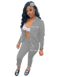 Label 2 piece outfits Women sweatsuit striped sets Zip Top Leggings sweatpants jogger fall clothes Wholesale