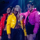 Streetwear Winter Clothes Down Coats and Jackets Women 2020 Faux Pu Leather Puffer Jacket Women Bubble Coat Bomber