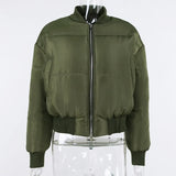 Thick Stand Collar Women Parkas 2021 Winter Female Outerwear Streetwear Warm Pocket Ladies Coat Zipper Warm Jacket