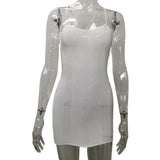 New Knitted Dress Sexy Hottie Sleeveless Bag Hip Slings Bare Back Solid Color Dress Woman