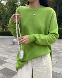 Basic O Neck Cashmere Sweater Women 2021 New Oversized Rose Red Knitted Pullovers Female Casual Thick Warm