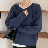 Autumn Winter Warm Loose Full Sleeve Women Knitted Pullovers Casual Simple O-neck Female Solid Sweaters Jumpers