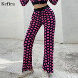 Y2K Pink Print Sweet Kawaii Women Crop Top Hoodies Long Sleeve Fashion Grunge Skinny Female Sweatshirt