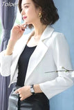 Thin Clothes Fashion Small Blazer Casual Solid Color Top Office Work Elegant Single Button Office Translucent