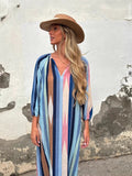 Spring/Autumn Spring/Autumn New V-Neck Fashion Print Seven-Sleeve Loose