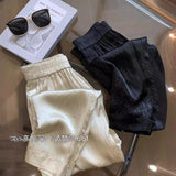 Acid Texture High Waist Wide Leg Casual Trousers Summer Loose Vertical Tube Ice Silk Thin Sunscreen Long Trousers-Outfit