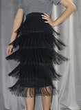 Formal High Waist Fringe Pencil