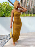 One Shoulder Pleated Long Party
