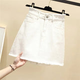 Size Women's High Waist Denim Skirt 2020 New Spring Summer Skirt Large Size Wild Bag Hip Casual A-Line Short Skirt