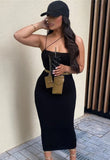 Party Sexy Black Strap Midi