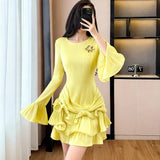 Style Temperament Tie V-Neck Hanging Neck Dress Women's Summer Waist Irregular Dress With Swimsuits