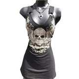 Toloer 2024 Alion Women's Skull Print Sleeveless Vest