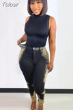Sexy Stylish High Waisted Jeans Woman Stretch Pants Streetwear Boutique Women Clothing Black Denim Trousers