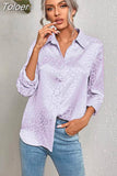 Spring Summer Womens Casual Button Up Shirt Long Sleeve Leopard Office Lady Print Shirts Female Cardigan Elegant