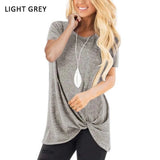 T-shirt Women Summer Tie Tops Tee Casual Simple Short Sleeve Female tshirt Large Size Women Clothes camisetas