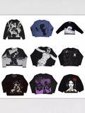 Street Y2k Coat Sports Street Hip-Hop Leisure Color Impact Style Knitted Couple Sweaters Wear Fashion-Outfit